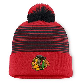 Men's Fanatics Red Chicago Blackhawks Fundamental Spirit Cuffed Pom Knit Hat
