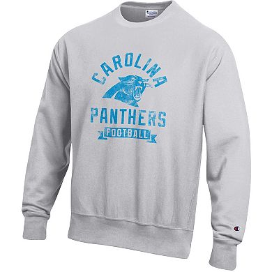 Men's Champion Heather Gray Carolina Panthers Reverse Weave Fleece Pullover Sweatshirt