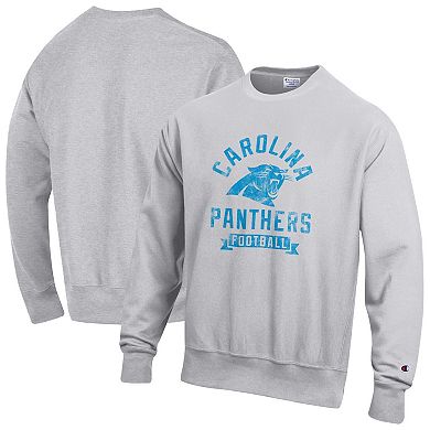 Men's Champion Heather Gray Carolina Panthers Reverse Weave Fleece Pullover Sweatshirt