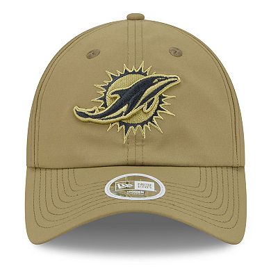 Women's New Era Green Miami Dolphins 2025 Salute to Service Pony Tail Adjustable Hat