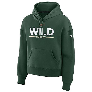 Women's Fanatics Green Minnesota Wild Authentic Pro Primary Pullover Hoodie