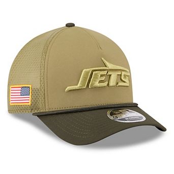 Men's New Era Green New York Jets 2025 Salute to Service 9FORTY A-Frame M-Crown Adjustable Hat