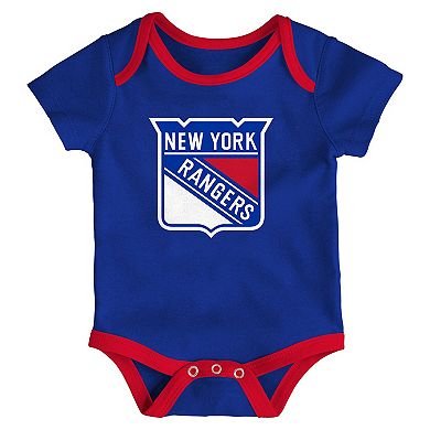 Infant & Newborn Outerstuff New York Rangers Triple Header Three-Piece Bodysuit Set