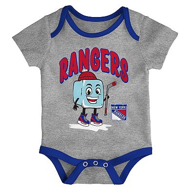Infant & Newborn Outerstuff New York Rangers Triple Header Three-Piece Bodysuit Set
