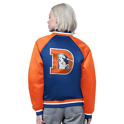 Women's Starter Royal/Orange Denver Broncos Satin Full-Snap