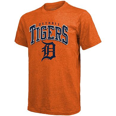 Men's Majestic Threads Tarik Skubal Orange Detroit Tigers Triblend Name & Number T-Shirt