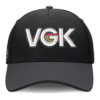 Men's Fanatics Black/Charcoal Vegas Golden Knights Authentic Pro Rink Team Code Flex Hat