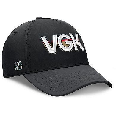 Men's Fanatics Black/Charcoal Vegas Golden Knights Authentic Pro Rink Team Code Flex Hat