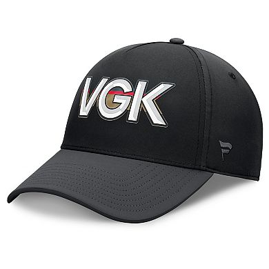Men's Fanatics Black/Charcoal Vegas Golden Knights Authentic Pro Rink Team Code Flex Hat