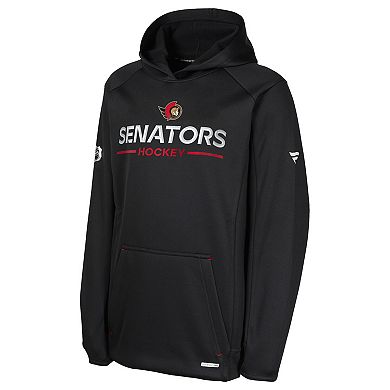 Youth Fanatics Black Ottawa Senators Authentic Pro Rink Raglan Hoodie