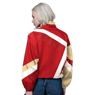 Women's Starter Scarlet/Gold San Francisco 49ers Vintage 1st Quarter Full-Zip Windbreaker