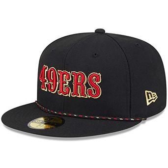 Men's New Era Black San Francisco 49ers 2025 Rivalries Collection Sideline Rope 59FIFTY Fitted Hat