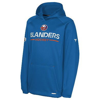 Youth Fanatics Royal New York Islanders Authentic Pro Rink Raglan Hoodie