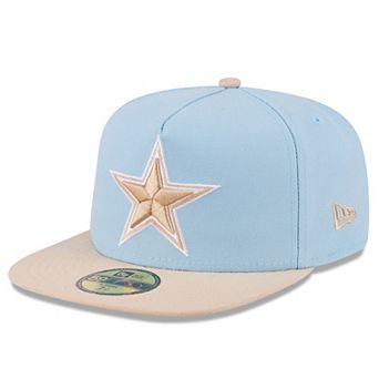 Men's New Era Light Blue/Light Beige Dallas Cowboys Two-Tone Color Pack A-Frame 59FIFTY Fitted Hat