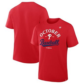 Men's Fanatics Red Philadelphia Phillies 2025 MLB Postseason Locker Room T-Shirt