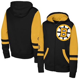 Youth Outerstuff Black Boston Bruins Face Off Full-Zip Hoodie