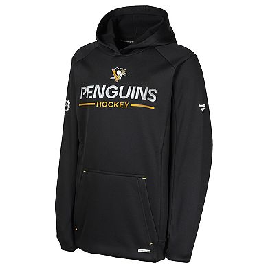 Youth Fanatics Black Pittsburgh Penguins Authentic Pro Rink Raglan Hoodie