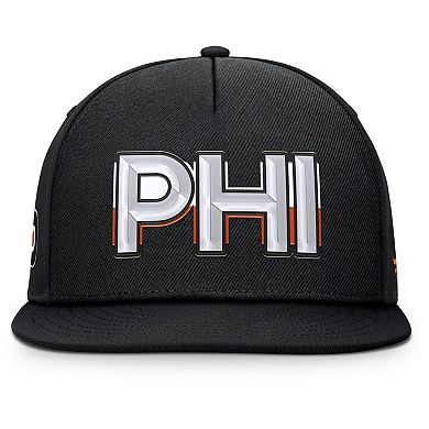 Men's Fanatics Black Philadelphia Flyers Authentic Pro Rink Team Code Snapback Hat
