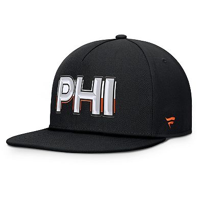Men's Fanatics Black Philadelphia Flyers Authentic Pro Rink Team Code Snapback Hat