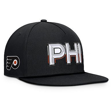 Men's Fanatics Black Philadelphia Flyers Authentic Pro Rink Team Code Snapback Hat