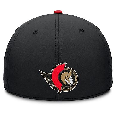 Men's Fanatics Black/Red Ottawa Senators Authentic Pro Rink Team Code Flex Hat