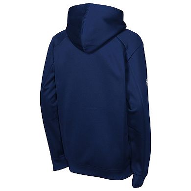 Youth Fanatics Deep Sea Blue Seattle Kraken Authentic Pro Rink Raglan Hoodie