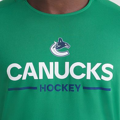 Men's Fanatics Green Vancouver Canucks Authentic Pro Rink Tech T-Shirt