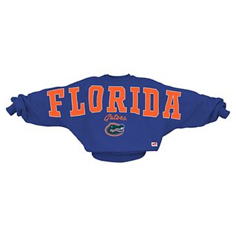 Women's Pressbox Royal Florida Gators Flannigan Oversized Dolman Pullover Sweatshirt