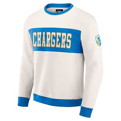 Men's Darius Rucker Collection by Fanatics Cream Los Angeles Chargers Colorblock Pullover Sweatshirt