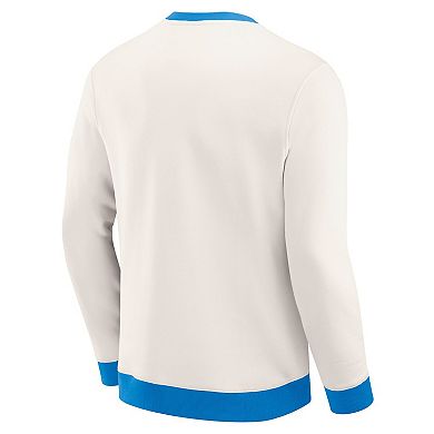 Men's Darius Rucker Collection by Fanatics Cream Los Angeles Chargers Colorblock Pullover Sweatshirt