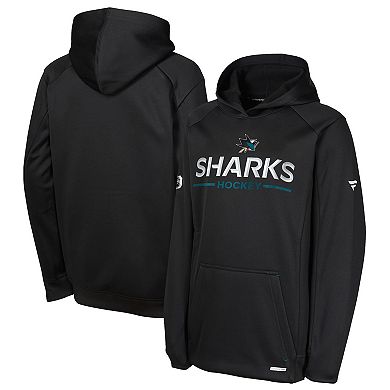 Youth Fanatics Black San Jose Sharks Authentic Pro Rink Raglan Hoodie