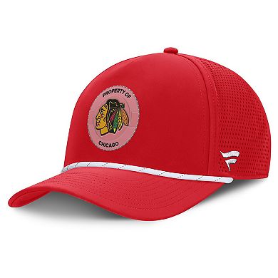 Men's Fanatics Red Chicago Blackhawks Centennial Pinched Front Adjustable Hat
