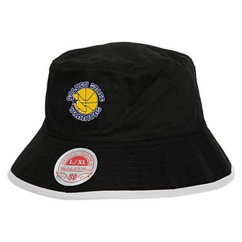Men's Mitchell & Ness Black/Blue Golden State Warriors Flip It Reversible Bucket Hat