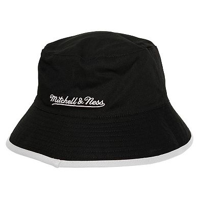 Men's Mitchell & Ness Black/Blue Golden State Warriors Flip It Reversible Bucket Hat