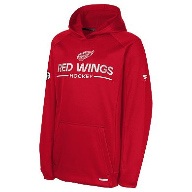 Youth Fanatics Red Detroit Red Wings Authentic Pro Rink Raglan Hoodie