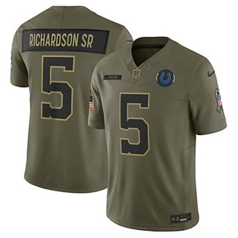 Men's Nike Anthony Richardson Sr. Olive Indianapolis Colts 2025 Salute to Service Limited Jersey