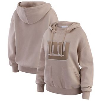 Women's WEAR by Erin Andrews Tan New York Giants Washed Pullover Crewdie