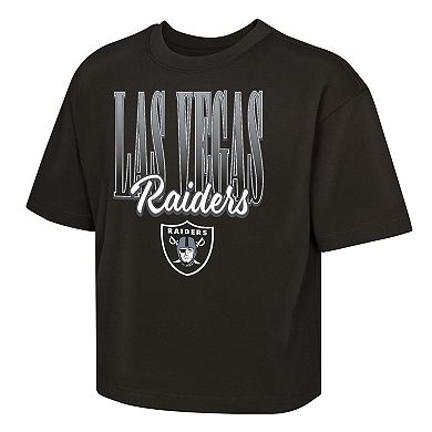 Girls Youth Outerstuff Black Las Vegas Raiders Big City Boxy T-Shirt