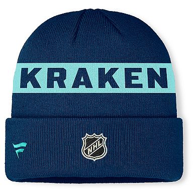 Men's Fanatics Deep Sea Blue Seattle Kraken Authentic Pro Rink Cuffed Knit Hat
