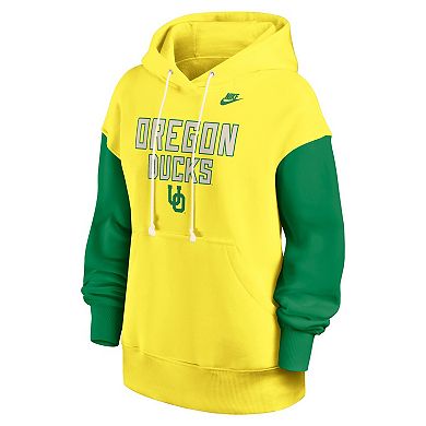 Women's Nike Yellow/Green Oregon Ducks Oversized Legacy Phoenix Pullover Hoodie