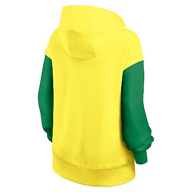 Women's Nike Yellow/Green Oregon Ducks Oversized Legacy Phoenix Pullover Hoodie