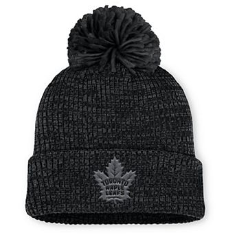 Women's Fanatics Black Toronto Maple Leafs Authentic Pro Road Cuffed Knit Hat with Pom