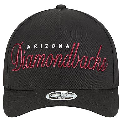 Women's New Era Black Arizona Diamondbacks Metallic A-Frame 9FORTY Adjustable Hat