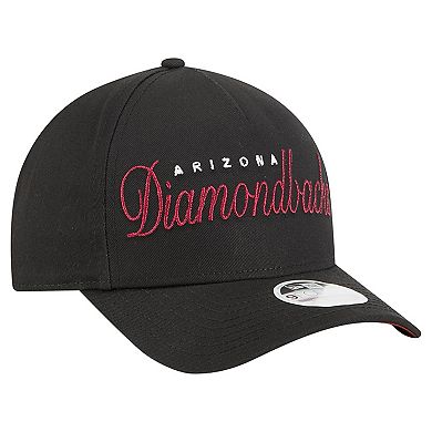 Women's New Era Black Arizona Diamondbacks Metallic A-Frame 9FORTY Adjustable Hat