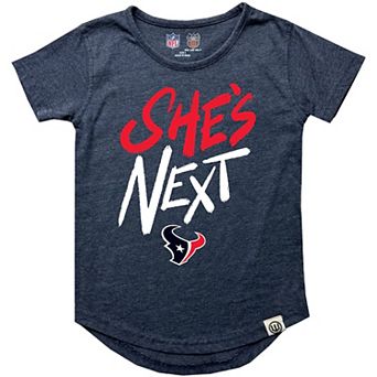 Girls Youth Wes & Willy Navy Houston Texans She's Next Garment Washed T-Shirt