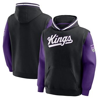 Men's Fanatics Black/Purple Sacramento Kings Half Court Shot Clock Fastbreak Hoodie
