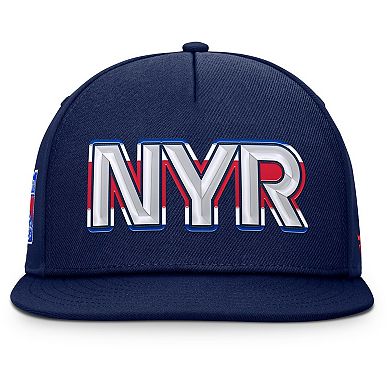 Men's Fanatics Navy New York Rangers Authentic Pro Rink Team Code Snapback Hat