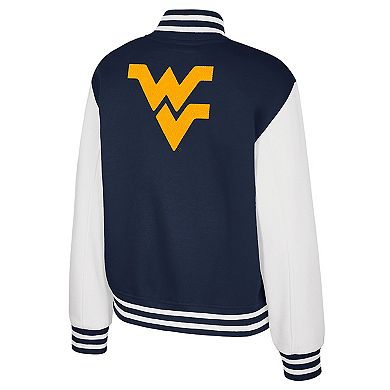 Women's Colosseum Navy West Virginia Mountaineers French Baguette Full Snap Fleece Jacket