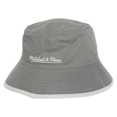 Men's Mitchell & Ness Gray/Black San Antonio Spurs Flip It Reversible Bucket Hat