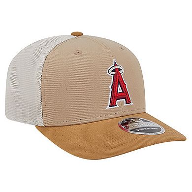 Men's New Era Stone Los Angeles Angels 9SEVENTY Trucker Adjustable Hat